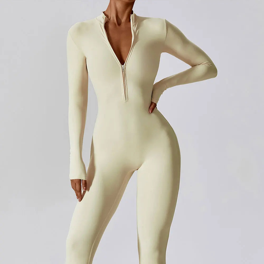 Women's Zip-Front Yoga Jumpsuit