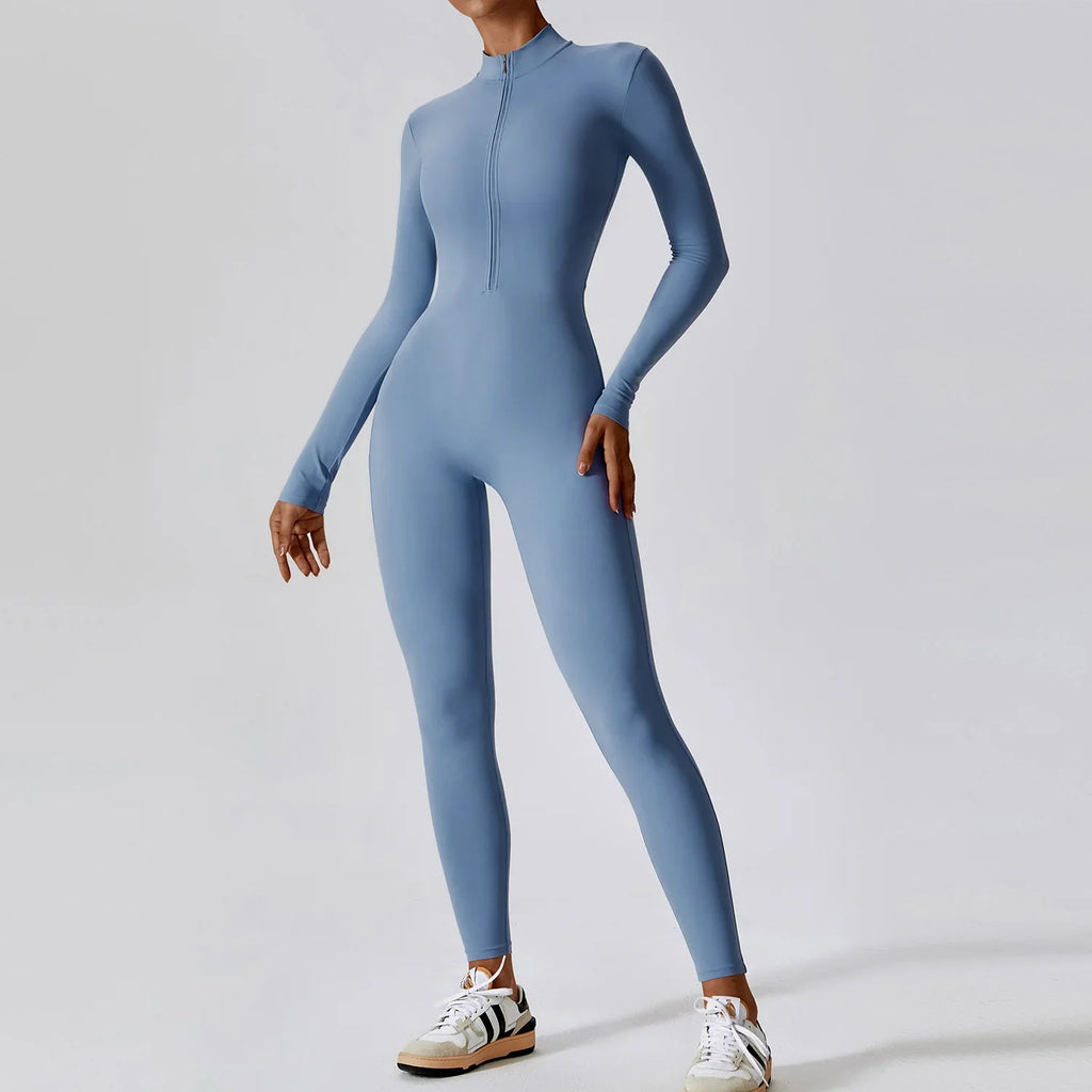 Women's Zip-Front Yoga Jumpsuit