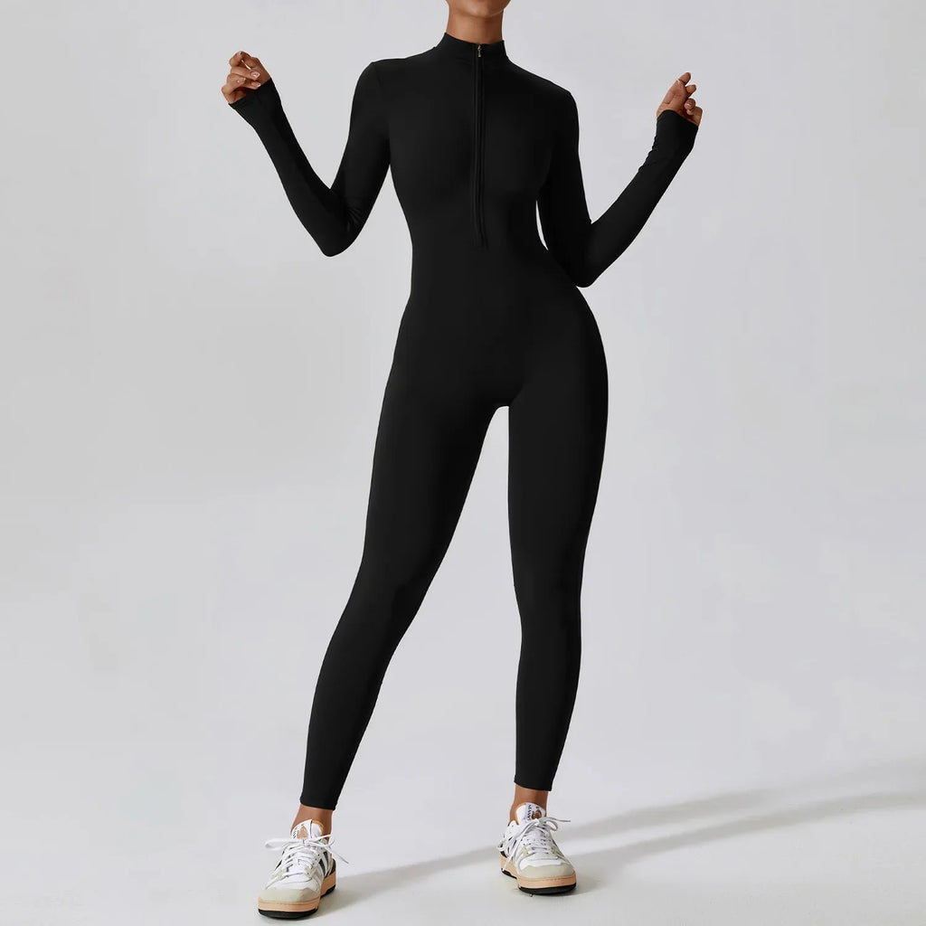 Women's Zip-Front Yoga Jumpsuit